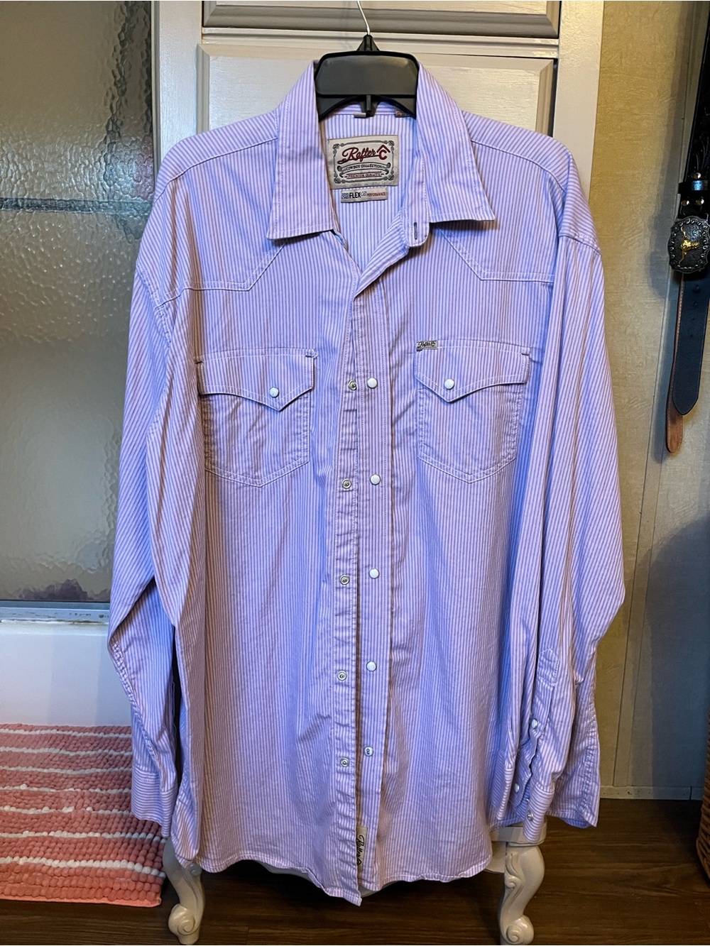 Roper Men’s Lavender Stripe Western Button-Down Shirt